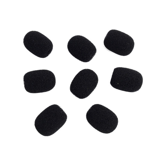 A collection of foam windscreens for Aeromic and Cyclemic microphones, shown in black.