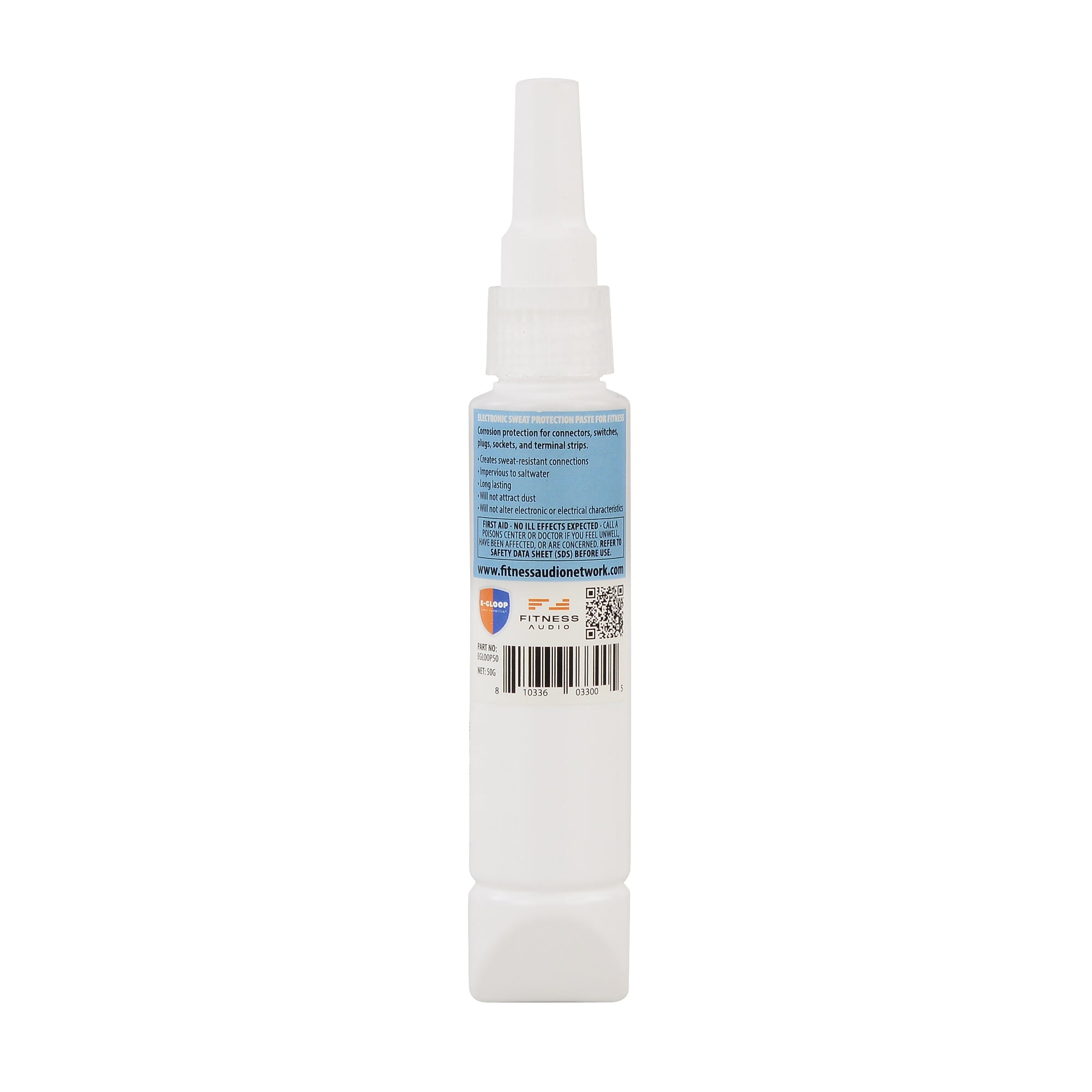 Back view eGloop sweat protectant paste for wireless headset microphone connectors