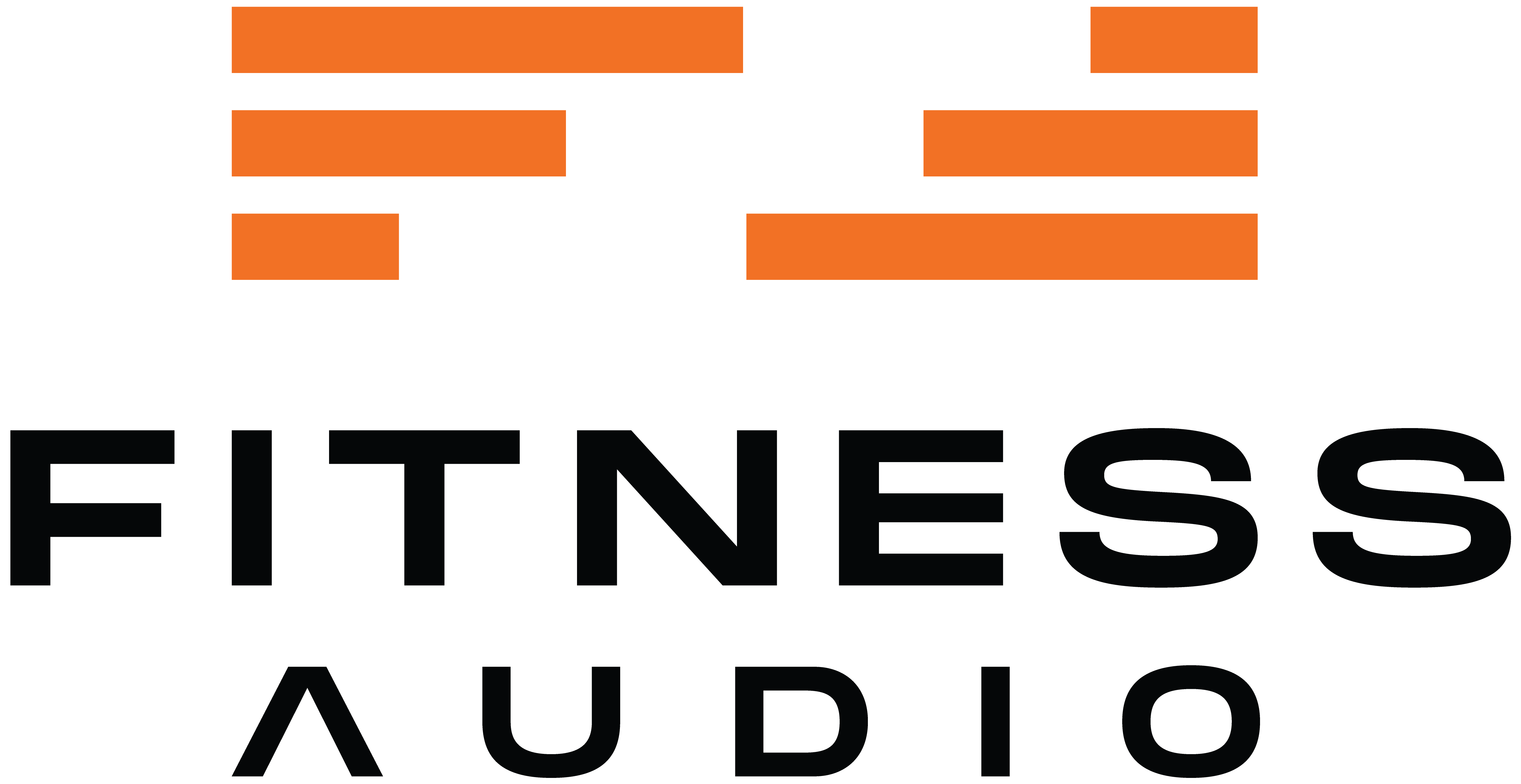 This Fitness Audio Logo features the signature Fitness Audio orange FA and Fitness Audio text in black.